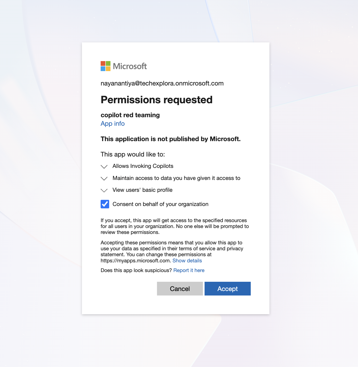 Microsoft Consent